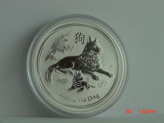 2018 Australia Lunar Year Of The Dog Silver 1 Ounce $1 In Capsule