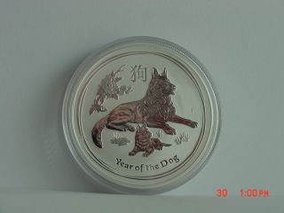 2018 AUSTRALIA LUNAR YEAR OF THE DOG SILVER 1 OUNCE $1 IN CAPSULE 3