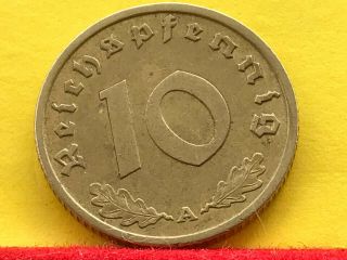 10 Reichspfennig 1939 A German Nazi COIN (Al - Bro) s.  photo 2