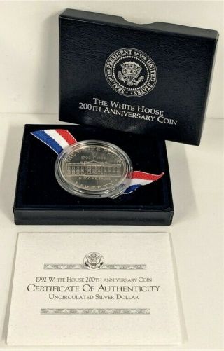 1992 - D White House 200th Anniversary Silver Dollar And