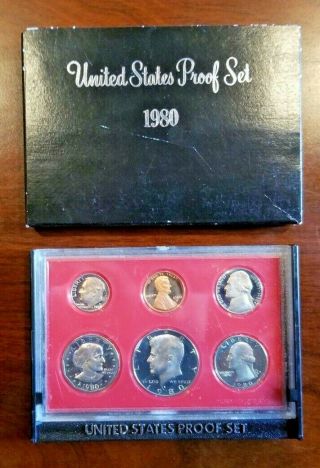 1980 - S United States (6 Coin) Proof Set In Black Box