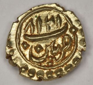 Mysore: Tipu Sultan,  Gold Fanam (0.  38g),  Patan,  Am 1218,  Km - 128,