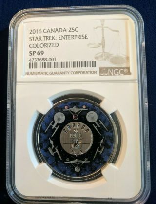 Star Trek Enterprise Ships 25c Coin Canada 2016 Sp69