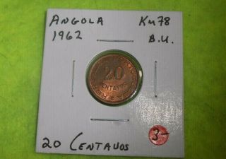 Angola 20 Centavos 1962 Unc/bu Coin