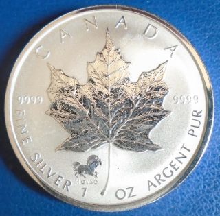 Canada: 2002 $5 Maple Leaf Horse Privy 1 Oz.  999 Silver " Proof " Cap - Top Grade
