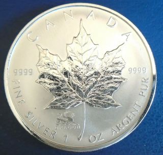 Canada: 2000 $5 Maple Leaf,  Dragon Privy,  1 Oz.  999 Silver,  Capsule - Top Grade