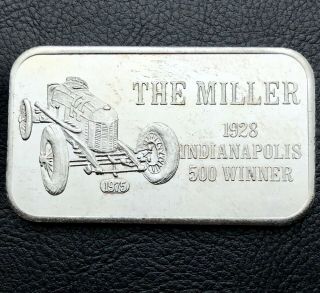The Miller Only 500 Minted 1 Oz.  999 Fine Silver Art Bar Ussc Reverse (0821)