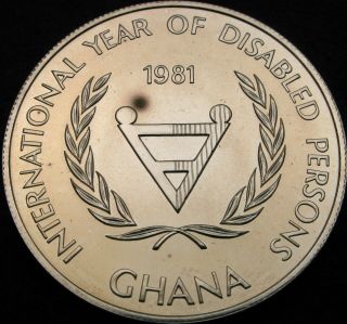 Ghana 50 Cedis 1981 - Silver - Intl.  Year Of The Disable Persons - Aunc - 609 ¤
