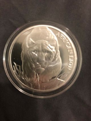 2016 Congo African Lion 5000 Francs 1 Oz.  999 Fine Silver,  In Capsule Bu