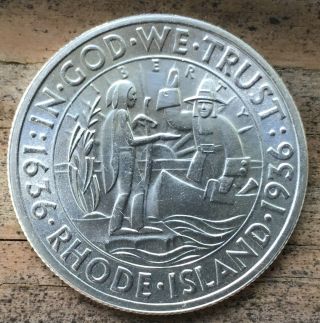 1936 Rhode Island Silver Commemorative Half Dollar S/h