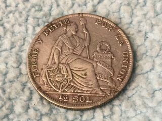 Silver Coin 1 Sol 1935 Lima Republic Of Peru