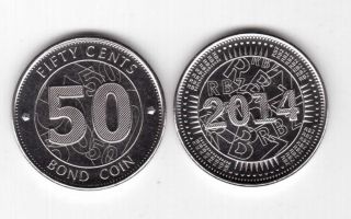 Zimbabwe – Issue 50 Bond Unc Coin 2014 Year