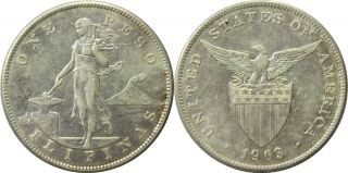 1903 - (p) Us/philippines Peso Xf Details Silver Allen 16.  01 - Ap1