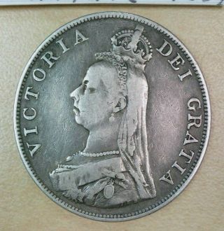 1887 Great Britain Double Florin Victoria Silver Coin