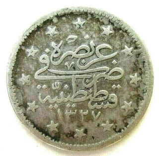 Ottoman Empire Coins,  2 Kurus 1327 (1910),  Mehmed V,  Silver 0.  830