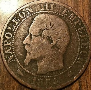 1854 K France Napoleon Iii 5 Centimes