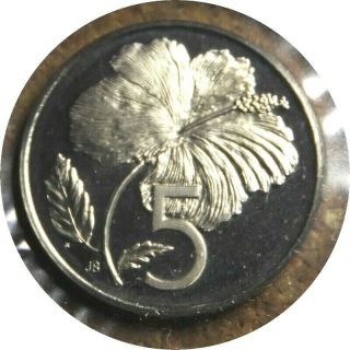Elf Cook Islands 5 Cents 1981 Proof Hibiscus Flower Charles & Di Wedding