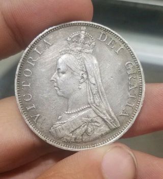 1888 British Queen Victoria Silver Double Florin You Grade