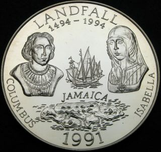 Jamaica 25 Dollars 1991 Proof - Silver - Discovery Of The World - 106 ¤