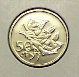 Seychelles 1977 50 Cents " Vanilla Orchid " Km34 Uncirculated