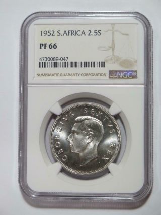 South Africa 1952 2 1/2 Shillings Proof Ngc Graded Pf66 World Coin ✮no Reserve✮