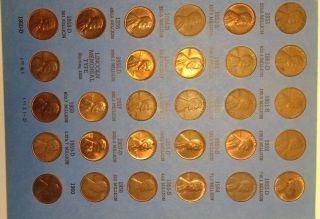Lincoln Cents Set 1941 To 1962,  59 Different Coins
