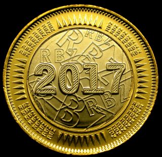 2017 Zimbabwe 1 Dollar Bi - Metallic Bond Coin In Choice Grade Scarce