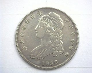 1836 Capped Bust Silver 50 Cents Choice About Uncirculated