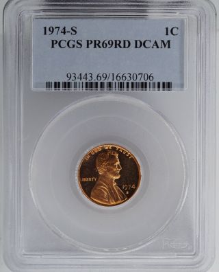1974 - S Proof Lincoln Cent Pcgs Ms69rd Dcam - Toning
