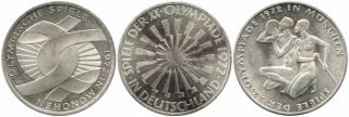 Set Of 3 1972 Germany Silver 10 Mark Munich Olympic Commemoratives