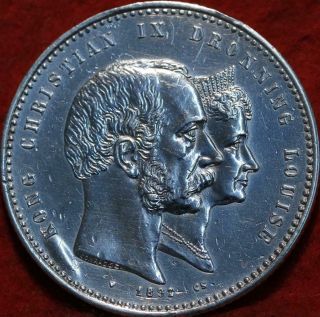 1892 Denmark 2 Kroner Silver Foreign Coin