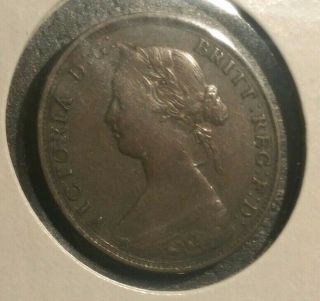 Uk Half 1/2 Penny 1862 Km 748 Queen Victoria Scarce Coin Nr