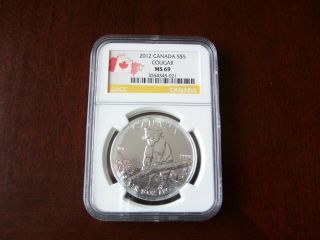 2012 Canada Cougar 1 Oz Silver Ngc Ms 69
