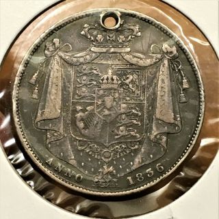 1836 GREAT BRITAIN 1/2 CROWN COIN SILVER,  KING GEORGE IIII,  KM 714.  2,  F details 4