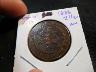 V216 Netherlands 1886 2 1/2 Cent Au