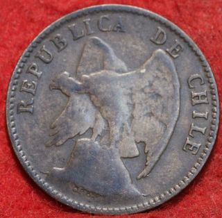 1908 Chile 20 Centavos Foreign Coin