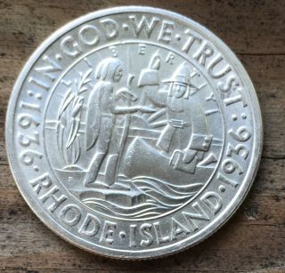 1936 - S Rhode Island Silver Commemorative Half Dollar S/h