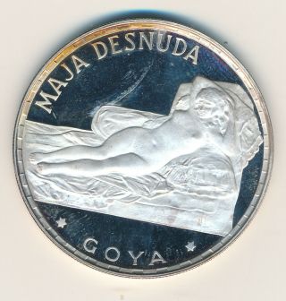 1970 Equatorial Guinea Goya 100 Peseta Silver Piece/coin,  Toned