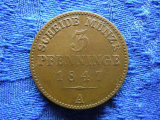 Germany Lippe Detmold 3 Pfennig 1847,  Km252