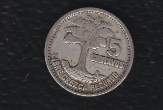 Guatemala 5 Cents 1957 Silver