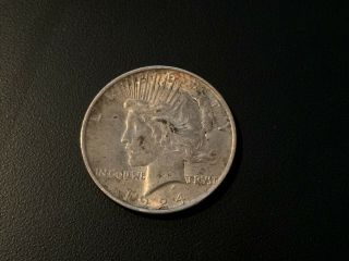 1924 Silver Peace Liberty Dollar No Mark Coin Junk Silver