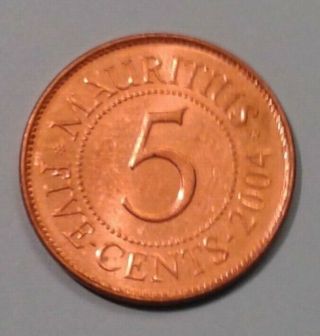Mauritius 5 Cents coin2004 2