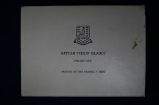 1974 British Virgin Islands Proof Set 6 Coins W/ Sterling Silver 1$ W/ Box &