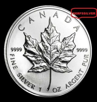 1993 Canadian Maple Leaf 1 Oz.  Silver Coin.  9999 Pure Fine Silver Bullion - Bu