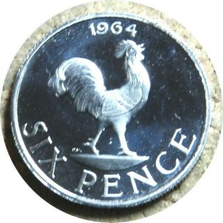 Elf Malawi 6 Pence 1964 Proof Rooster