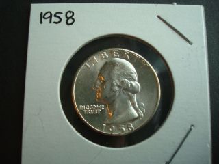 Exctitng 1958 U.  S.  Uncirculated Bu Quarter 25c Silver