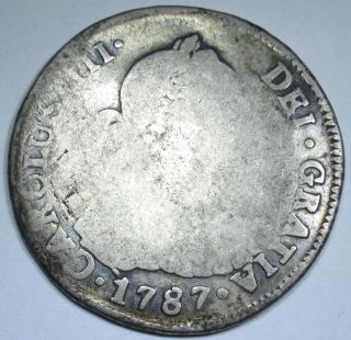 1787 Pr Spanish Bolivia Silver 2 Reales Piece Of 8 Real Us Two Bit Colonial Coin