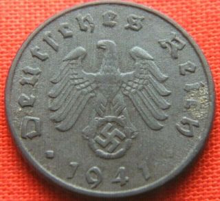 Wwii German 1941 - A 5 Reichspfennig 3rd Reich Zinc Nazi Germany Coin Wc2142