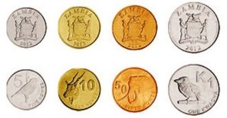 Zambia - 2012 - Unc - 5,  10,  50 Ngwee & 1 Kwacha - Coins Set - Pick:205,  206,  208,  209