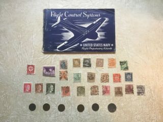 Ww2 Book Usa Navy Flight Control Systems 2 Swastika 1943f 25 Stamp 3 Unc Hitler